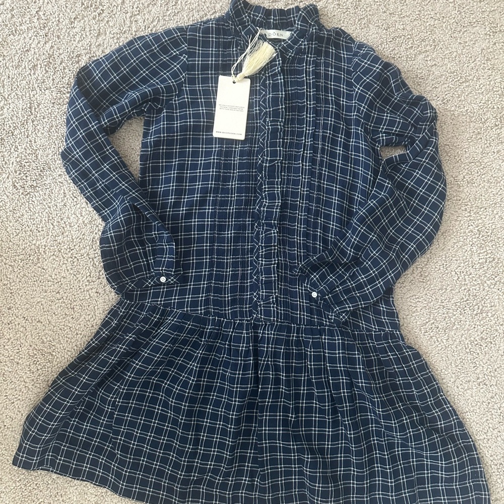 DÔEN Finley kid dress plaid size 10